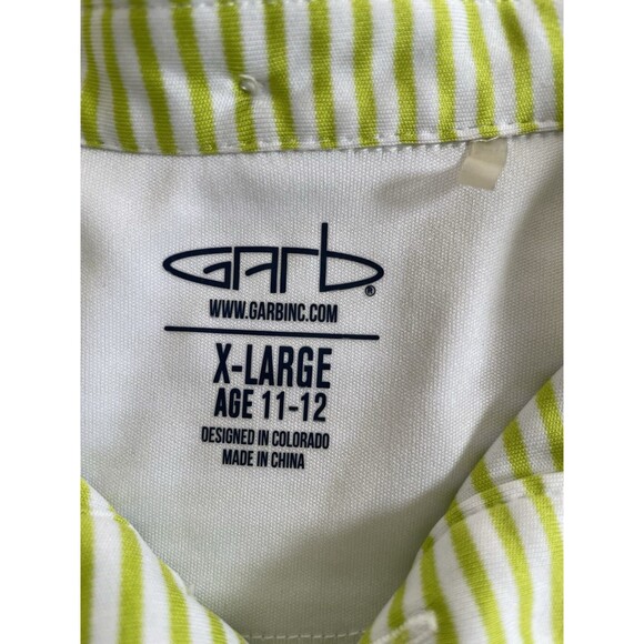 Garb Lime Green Striped Boys Golf Pinehurst Polo Size X-Large - Picture 3 of 6